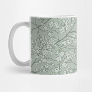 Light Sage Winter Leaves Mug